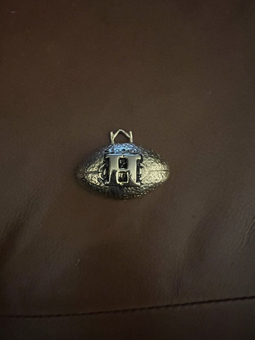 Football Charm Keychain Pendant H Harvard Texans Hawaii Houston Brass Metal